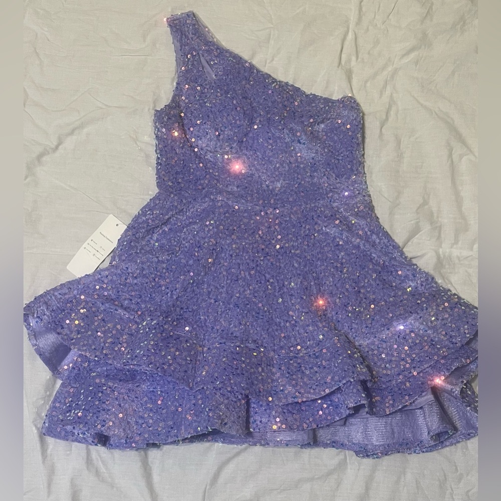 Elegant One Shoulder Purple Homecoming Dress